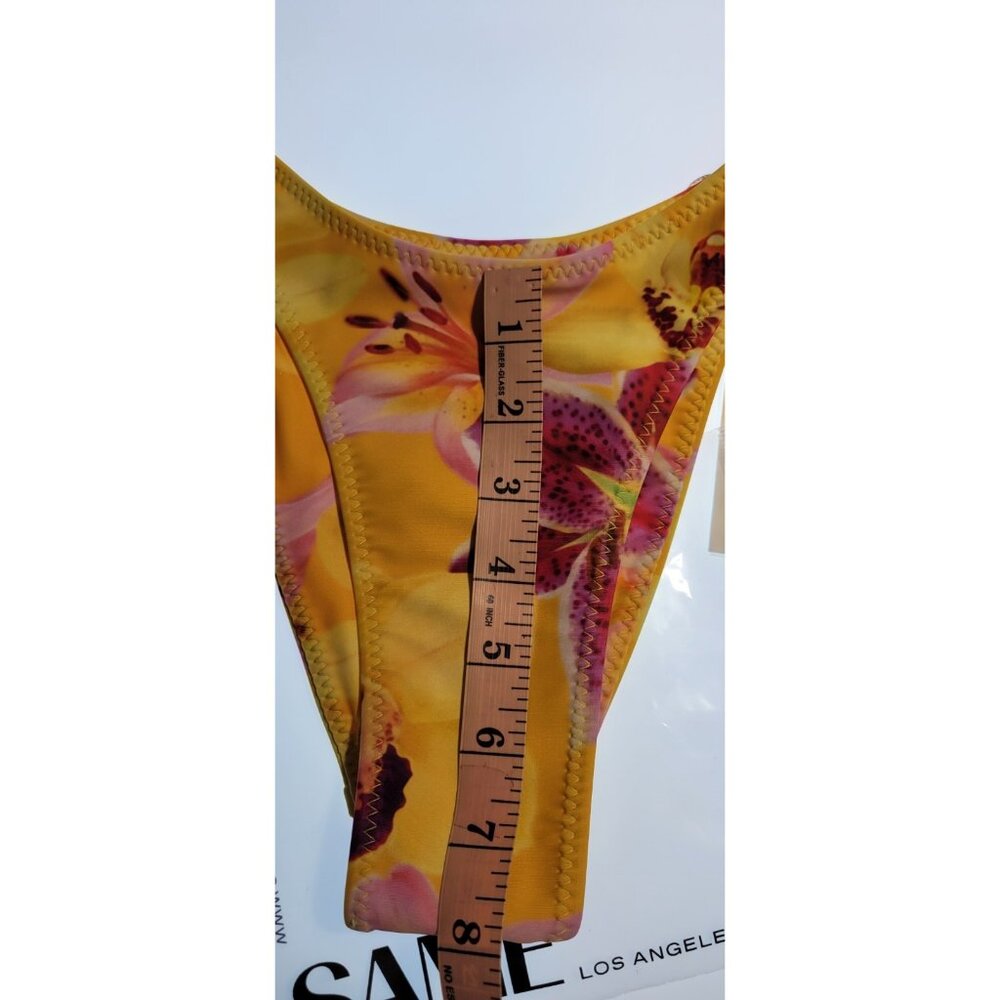 SAME Los Angeles Two Piece Bandeau Bikini Floral Yellow Size S NWT - Picture 5 of 8
